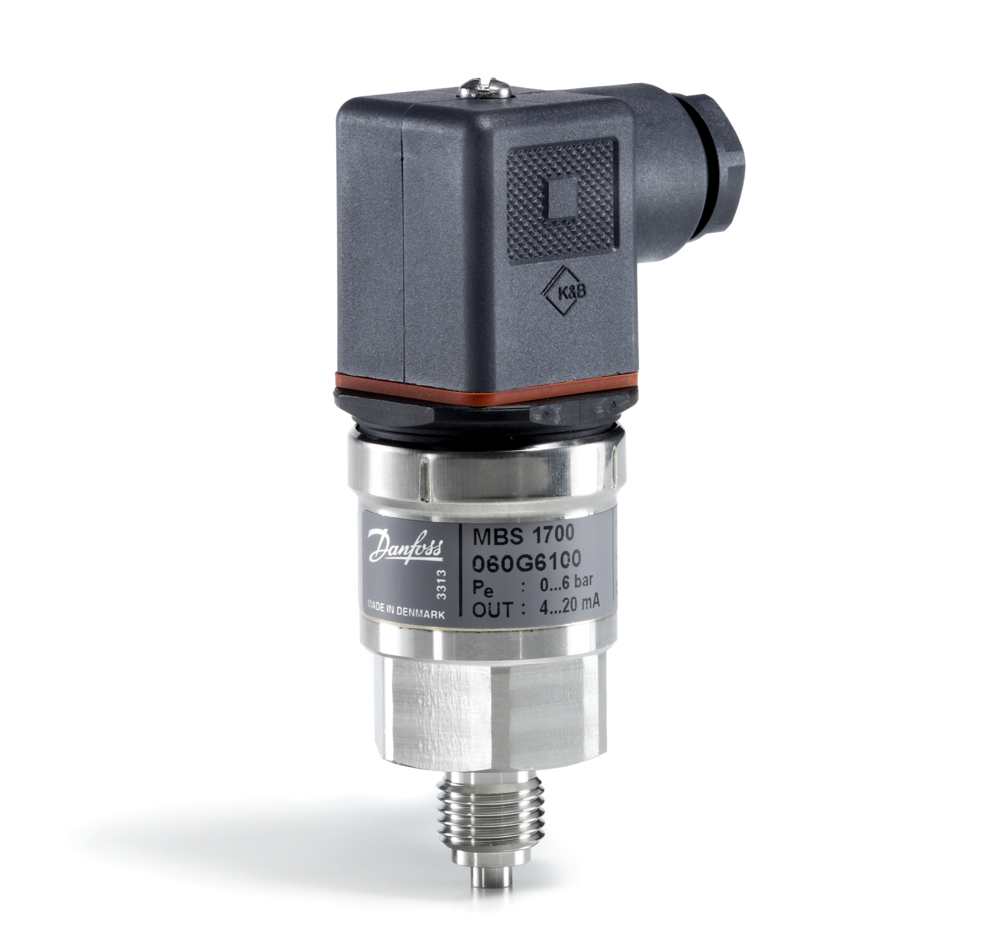 Danfoss 060G6106 — Преобразователь (датчик) давления MBS1700, 0-16 бар, выходной сигнал 4-20 мА, внешняя резьба G1/2, IP 65