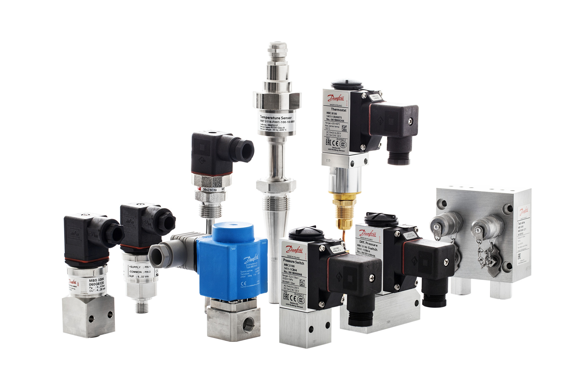 Danfoss 060G1470 — Преобразователь (датчик) давления MBS 3300, 0-6 бар, выходной сигнал 4-20 мА, внешняя резьба G1/2, IP 65