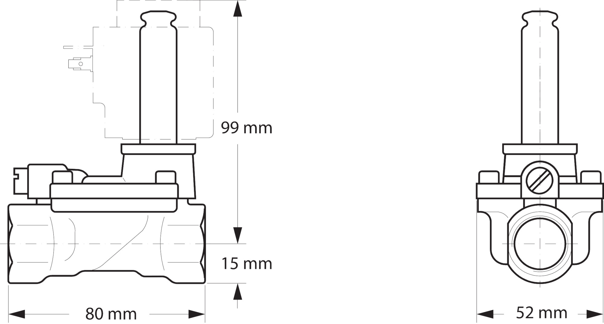 Danfoss 032U7115 — Клапан электромагнитный EV220B, присоединение внутренняя резьба G 1/2", материал уплотнения EPDM, нормально закрытый
