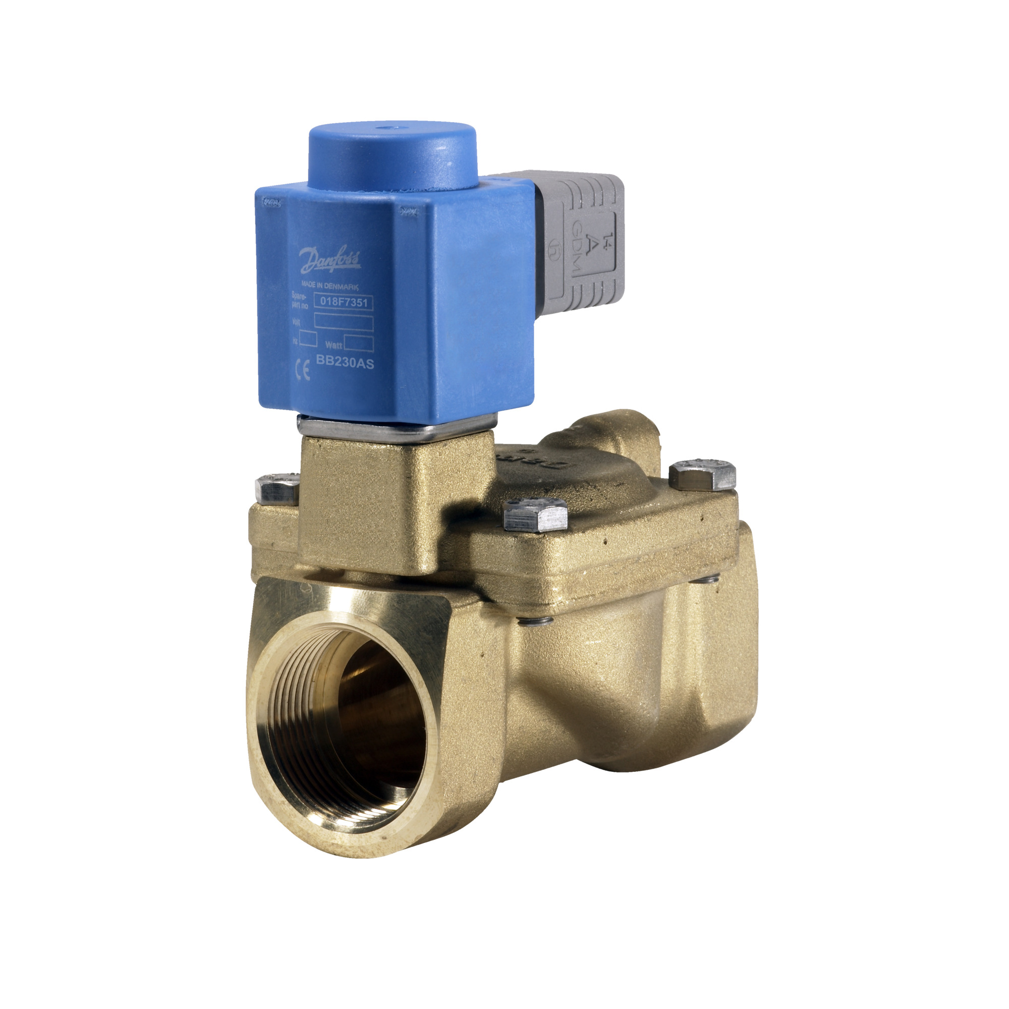 Danfoss 032U456831 — Клапан электромагнитный EV220B, присоединение внутренняя резьба G 1 1/4", материал уплотнения NBR, нормально закрытый