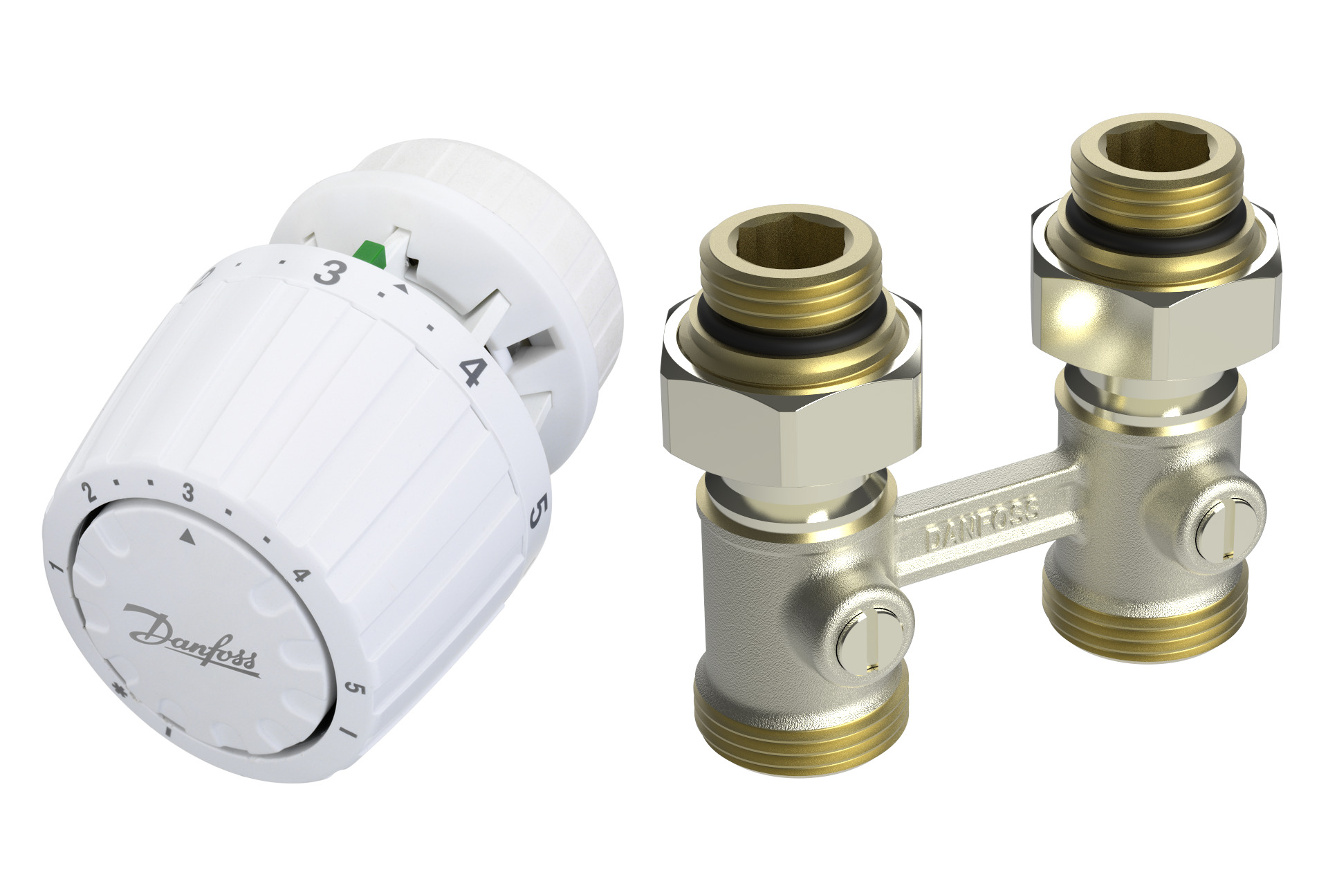 Комплект RLV-KB/RTR 7090 для радиаторов с нижним подключением Данфосс (Danfoss)