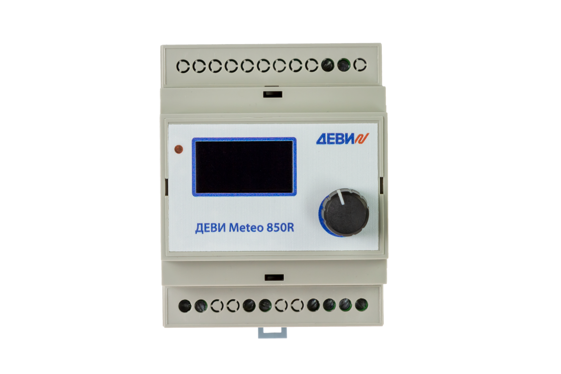 140F1084R — Терморегулятор ДЕВИ Meteo (Метео) 850R, IP 20, размеры 106х90х60 мм, диапазон температуры воздуха 0...50 °С