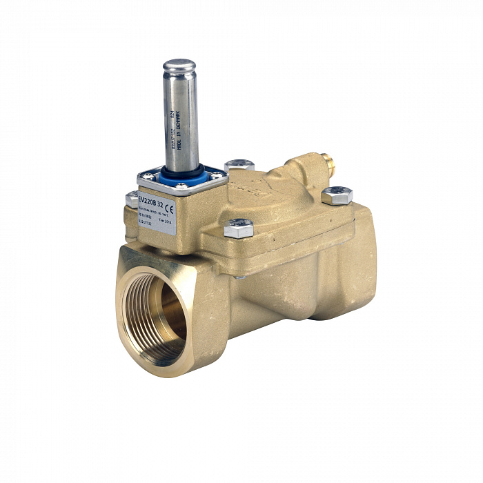 Danfoss 032U7132 — Клапан электромагнитный EV220B, присоединение внутренняя резьба G 1 1/4", материал уплотнения EPDM, нормально закрытый