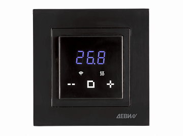 140F1069R — Терморегулятор ДЕВИ Classy (Класси) c Wi-Fi черный, IP 21, размеры 84 x 84 x 50 мм, диапазон регулирования температуры 5…40 °C