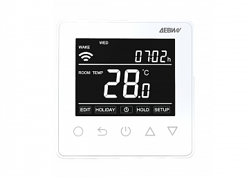140F1141R — Терморегулятор ДЕВИ Prime (Прайм) c Wi-Fi белый IP 21, размеры 87 x 87 x 42 мм, диапазон регулирования температуры 5…40 °C