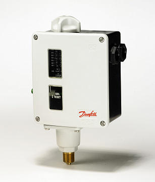 Danfoss 017-519966 — Реле давления RT для тяжелых условий эксплуатации, диапазон настройки уставки 1-10 бар, дифференциал 0,33 бар, присоединение G 3/8
