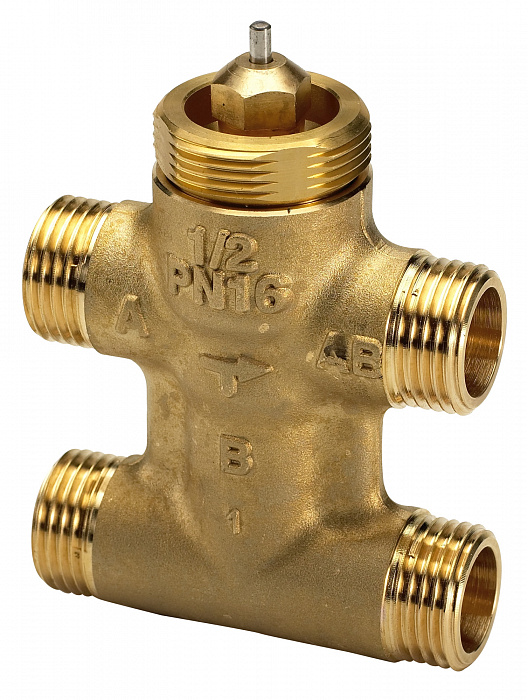 Клапан регулирующий, трехходовой с байпасом VZL 4 PN 16 DN 15 Kv 0,63 T=120 °C