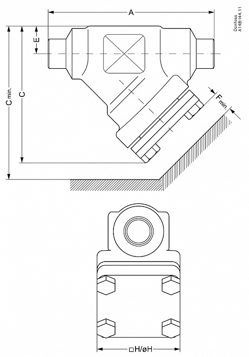 Danfoss 148B5247 — Корпус для фильтра FIA 15 A STR