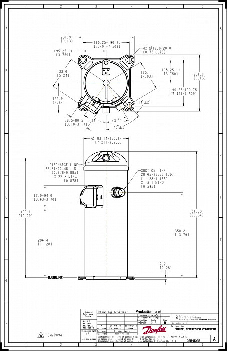 HCP094T4LC6 Компрессор спиральный