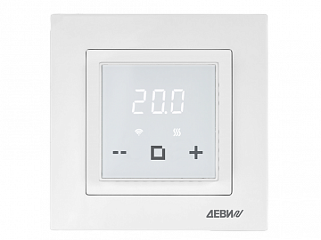 140F1064R — Терморегулятор ДЕВИ Classy (Класси) c Wi-Fi белый, IP 21, размеры 84 x 84 x 50 мм, диапазон регулирования температуры 5…40 °C