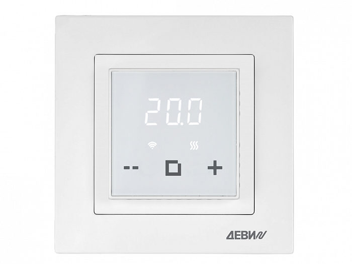 140F1064R — Терморегулятор ДЕВИ Classy (Класси) c Wi-Fi белый, IP 21, размеры 84 x 84 x 50 мм, диапазон регулирования температуры 5…40 °C