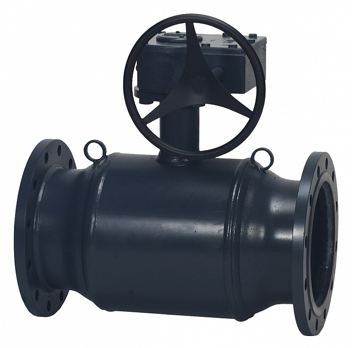 Danfoss 065N1366 — Кран шаровой полнопроходной JIP FF, фланцевый, DN 300, PN 25, T макс 180 °C, ручной редукторный привод, корпус — сталь P235GH